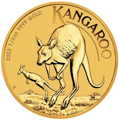 Moneda Canguro Australiano de Oro de 1/2 oz 2022