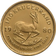 Krugerrand de 1/10oz de Oro 1980