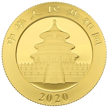Moneda Panda Chino de Oro de 8 g 2020
