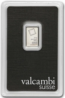 Lingote de Platino de 2,5 g Valcambi