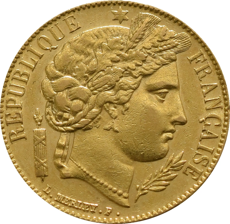 Moneda 20 Francos Franceses Ceres