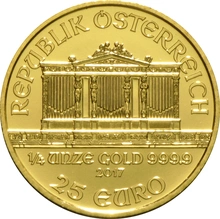 Moneda Filarmónica Viena de Oro de 1/4 oz 2017