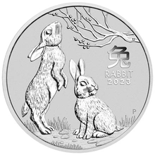 Moneda Perth Mint Calendario Lunar de Plata de 1/2 oz 2023 Año del Conejo