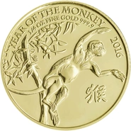 Royal Mint 1/4 oz de Oro - 2016 Año del Mono