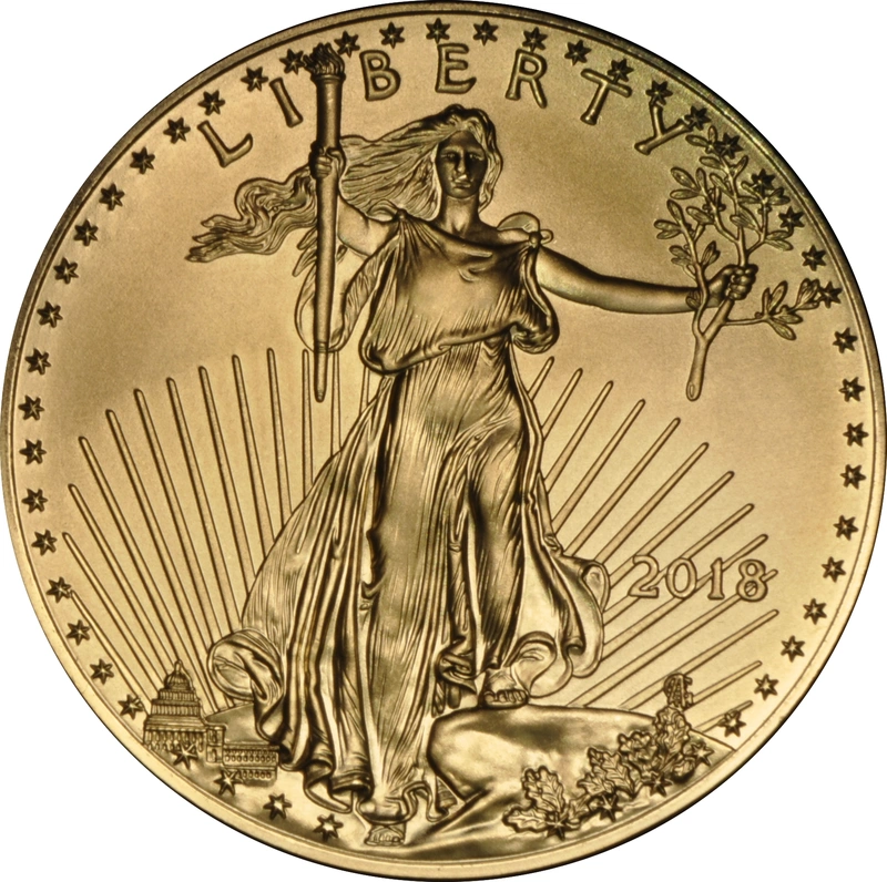 Moneda American Eagle de Oro de 1/2 oz 2018