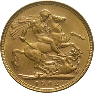Moneda Soberano de Oro 1902 Eduardo VII (P)