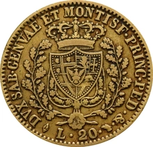 Moneda 20 Liras Sardas - Carlos Félix 1828