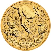 Moneda de Oro de 1 oz del 125º Aniversario de la Casa de la Moneda de Perth 2024