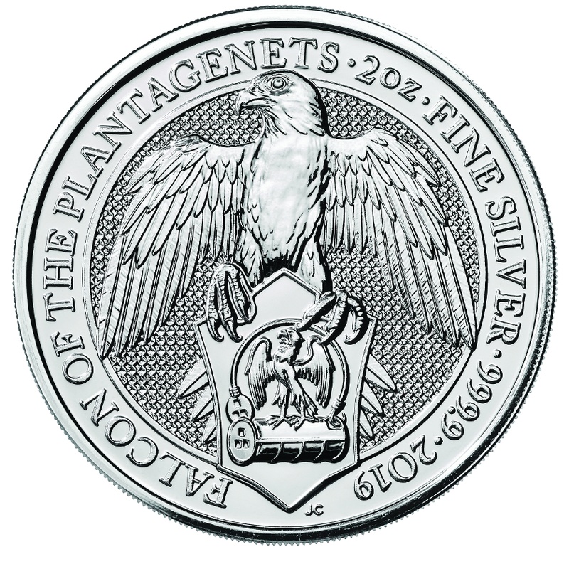 2019 2oz Silver Coin, Falcon of the Plantagenets - Queens Beast