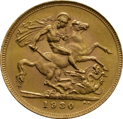 Moneda Soberano de Oro 1930 Jorge V (SA)