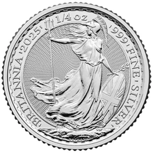 Moneda Britannia de Plata de Cuarto de Onza 2025
