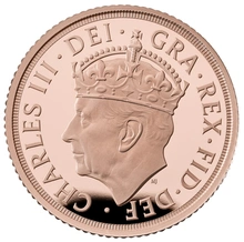 Moneda Medio Soberano de Oro Proof Coronación Carlos III 2023