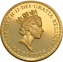 Moneda Britannia de Oro de 1 oz 1987