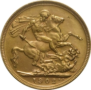 Moneda Soberano de Oro 1902 Eduardo VII (M)