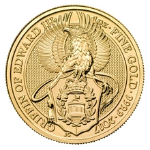 Moneda Bestias de la Reina El Grifo de Eduardo III de Oro de 1 oz