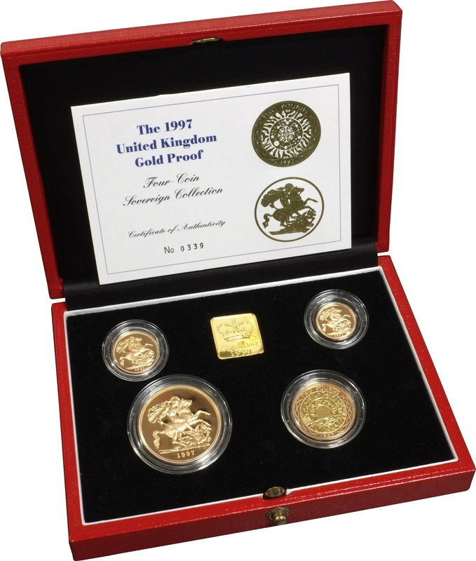 1997 Proof Gold Sovereign 4 Coin Set Boxed