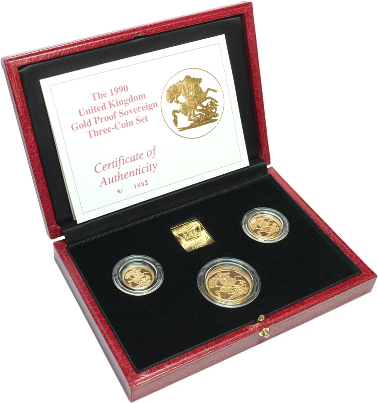 1990 Gold Proof Sovereign Three Coin Set