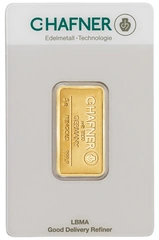 Lingote de Oro de 5 g C. Hafner