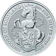 El Unicornio de Escocia, 2oz de Plata - Bestias de la Reina