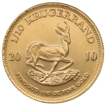 Moneda Krugerrand de 1/10 oz de Oro 2010