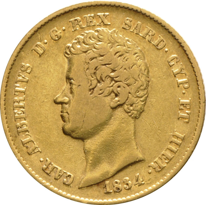 Moneda 20 Liras Sardas - Carlos Alberto 1834