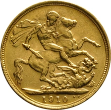 Moneda Soberano de Oro 1910 Eduardo VII (M)