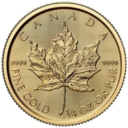 Maple Leaf Canadiense de 1/4 oz de Oro 2025
