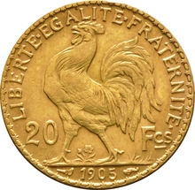 Moneda 20 Francos Franceses Gallo Marianne Original 1899-1906