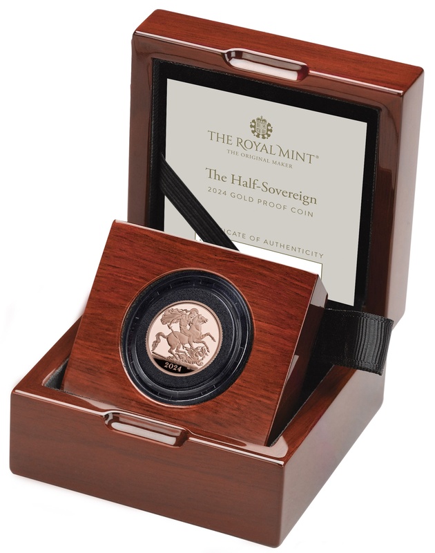 2024 Gold Proof Half-Sovereign Coin Boxed