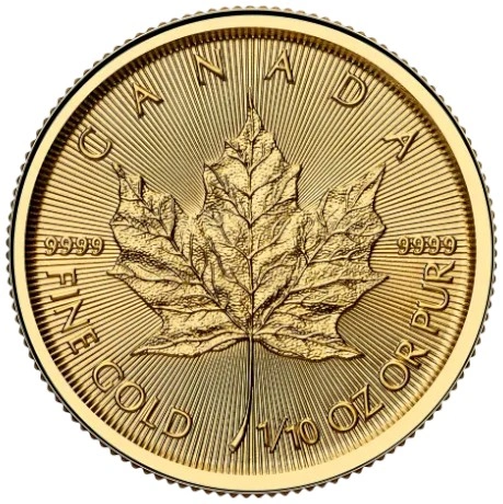 Maple Leaf Canadiense de 1/10 oz de Oro 2025