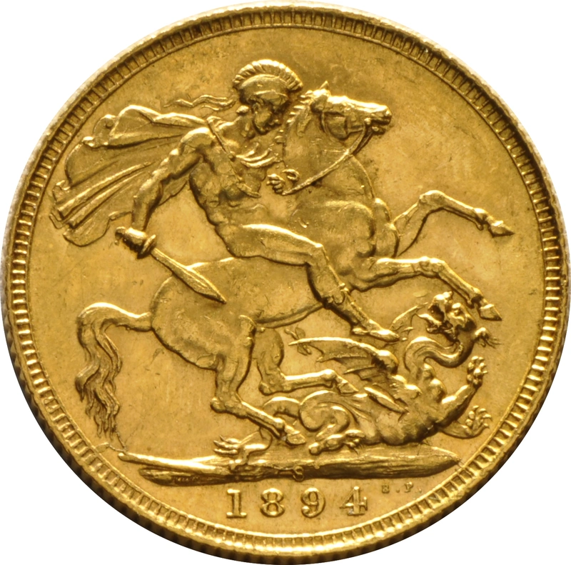 Moneda Soberano de Oro 1894 Victoria Velada (S)