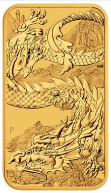 Moneda Dragón Rectangular de Oro de 1 oz 2023