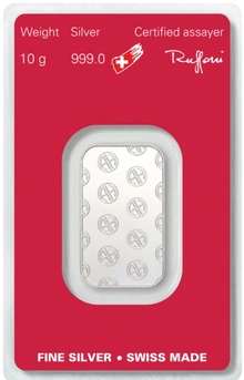 Lingote de Plata de 10 g Argor-Heraeus