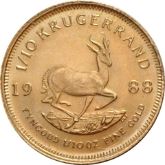 Moneda Krugerrand de 1/10 oz de Oro 1988