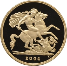 Moneda Soberano Quíntuplo de Oro Proof 2004