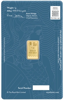 NUEVO Lingote de Oro de 1 g Britannia