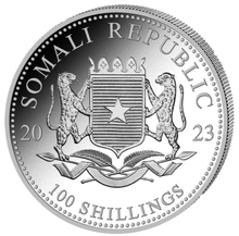 Moneda Elefante Somalí de Plata de 1 oz 2023