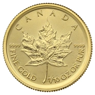 Maple Leaf Canadiense de 1/10 oz de Oro 2019