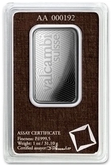 Lingote de Paladio de 1 oz Valcambi