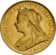 Moneda Soberano de Oro 1896 Victoria Velada (M)