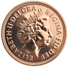 Moneda Soberano de Oro 2013 Isabel II Cuarto retrato