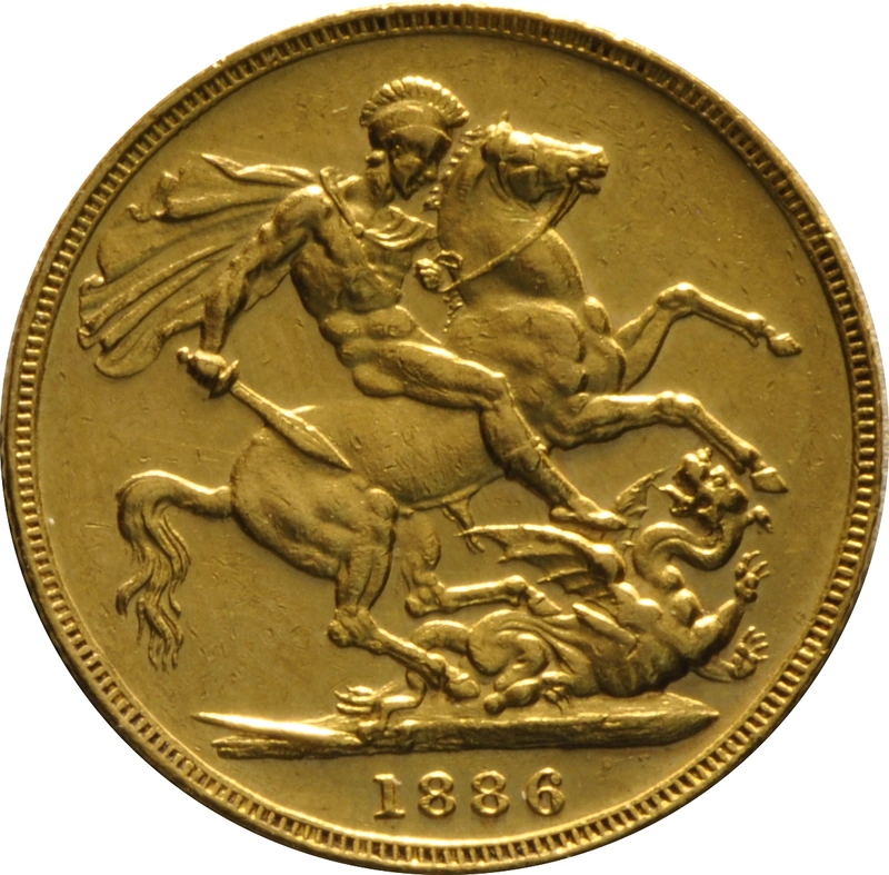 Moneda Soberano de Oro 1886 Victoria Joven (M)