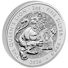 2026 León de la Reina - Bestias Tudor Moneda de plata de 2oz