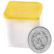 Moneda Bestias de Tudor Dragón de Platino de 1 oz 2024