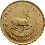 Moneda Krugerrand de 1/2 oz de Oro 1982