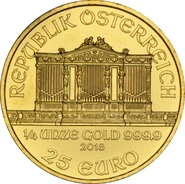 Moneda Filarmónica Viena de Oro de 1/4 oz 2018
