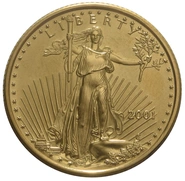 Moneda American Eagle de Oro de 1/4 oz 2001