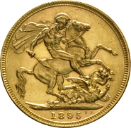 Moneda Soberano de Oro 1895 Victoria Velada (M)
