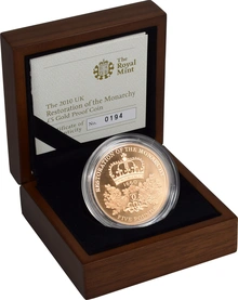Moneda Soberano Quíntuplo de Oro Proof 2010 Restauración de la Monarquía en Caja Original
