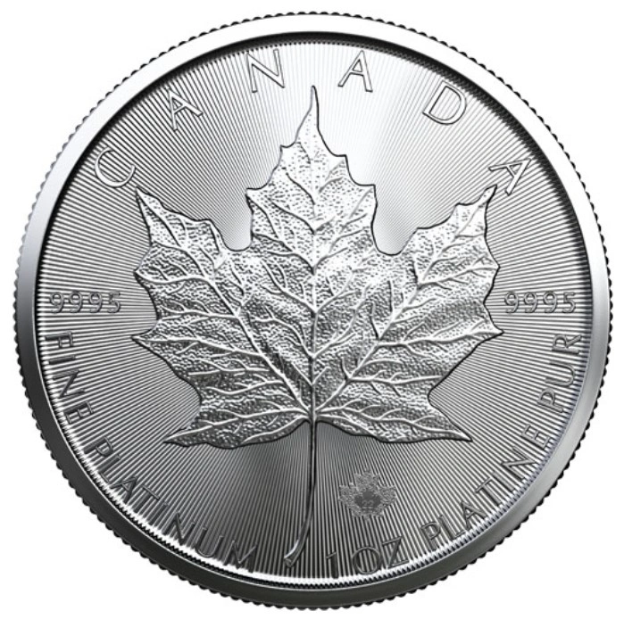 Maple Leaf Canadiense de 1 oz Platino 2022